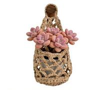 Generico Decorative Macrame Hanger, Small Cotton Plant Holder, Reliable Woven for Wall Decor, Sleek Style Hanging Basket with Sturdy Frame, Apartment Accessory for Living Room and Office Use