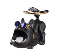 Genérico Decorative Resin Bulldog Figurine, Storage Box, Aesthetic Desk Organizer For Living Room Entryway Table | Key Bowl - Bulldog Jewelry Dish | Key Holder Bowl Candy Dish Bulldog Jewelry Tray