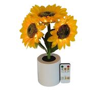Genérico Decorative Sunflower Dimmable Lamp - 3-Color Touch Control Ambient Light With Twinkling Effect | Romantic Realistic 3D Flower Nightlight - Uniquê Valentine's Day Or Gift For Her