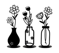 Genérico Decorative Vase - Iron, 3-Piece Modern Metal Art Statue | Modern Flower Vase Decor Set For Wall, Desk, Shelf, Bedroom, Living Room, Kitchen, Farmhouse, Apartment, Office, Hotel