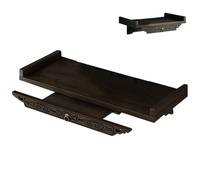 Genérico Decorative Wall Shelf, Buddha Shrine Table, Double Layer Display Rack, 15.35 Inches Strong Load-Bearing Wood Stand, for Living Room, Bedroom, Home Corners, Office Meditation Space