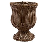 Genérico Decorative Woven Plant Basket - Handwoven Rattan Flower Pot Wine Glass Design, Artificial Rattan Planter Basket for Indoor Outdoor Use, Garden Porch Patio Wall Floor Living Room Accent Decor