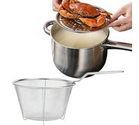 Genérico Deep Frying Pot - 38×13×19.5cm Stainless Steel Nonstick Skillet, Deep Fryer Pan With Filter Screen, Multi Functional Tempura Cooker For French Fries Seafood Soup, Electric Stove