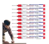 Genérico Deep Hole Marker - Long Nib for Hardware | Pp Shell with Fine Tip 1.5mm, Waterproof Design, 132mm Total Length, 20mm Extended Head, 10pcs Box Set, Black Blue Red Colors, Machinist Tools