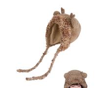 Genérico Deer Antler Hat - Kids Antler Beanie with Ear Flaps | Cold Weather Winter Hat For Children Ages 4 10 Outdoor Travel School Christmas Party Fall Day Warm Cartoon