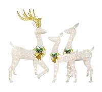 Genérico Deer Iluminado 3D | Juego De Navidad Acrílico Al Aire Libre con Luces Led, 3D, 3 Piezas, para Patio Delantero Interior