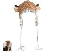 Genérico Deer Print Leg Warmers, Brown Deer Leg Warmers for Women, Soft Thick Furry Deers Legs Warmer, Cozy Winter Boot Socks (A)