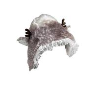 Genérico Deer Print Leg Warmers, Soft Thicken Furry Warmers for Women, Cozy Winter Animal Socks, Christmas Party (Grey Hat)