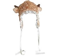 Genérico Deer Print Leg Warmers, Soft Thicken Furry Warmers for Women, Cozy Winter Animal Socks, Christmas Party (Yellow Hat)
