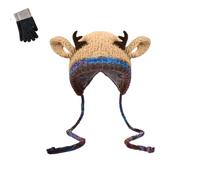 Genérico Deer Storage Hat- Festive Christmas Antler Hat, Creative Antler Hats & Bag 2-in-1 Practical and Adorable (A)