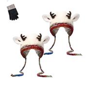 Genérico Deer Storage Hat- Festive Christmas Antler Hat, Creative Antler Hats & Bag 2-in-1 Practical and Adorable (B1)