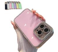 Genérico Defendcase New Double-Sided Diamond-Embedded Case for iPhone, New Double Sided Diamond Phone Case, for iPhone16/15/14/13 Pro MAX (Pink,14)