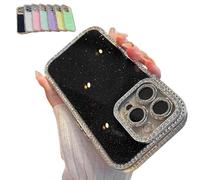 Genérico Defendcase New Double-Sided Diamond-Embedded Case for iPhone, New Double Sided Diamond Phone Case, for iPhone16/15/14/13 Pro MAX (Black,14)