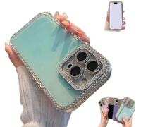 Genérico Defendcase New Double-Sided Diamond-Embedded Case for iPhone, Solid Color Anti-Drop All-Inclusive Phone Case with Lens Protection 16/15/14/13/12ProMax (Blue,for iPhone 15Plus)