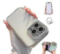 Genérico Defendcase New Double-Sided Diamond-Embedded Case for iPhone, Solid Color Anti-Drop All-Inclusive Phone Case with Lens Protection for iPhone 16/15/14/13/12ProMax (White,for iPhone 14)