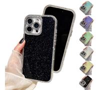 Genérico Defendcase New Double-Sided Diamond-Embedded Case for Phone, Solid Color Anti-Drop All-Inclusive, Phone Case with Lens Protection for Phones 16/15/14/13/12 Series (Black,13promax)