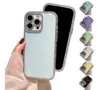 Genérico Defendcase New Double-Sided Diamond-Embedded Case for Phone, Solid Color Anti-Drop All-Inclusive, Phone Case with Lens Protection for Phones 16/15/14/13/12 Series (Blue,16pro)