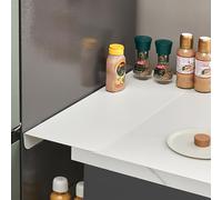 Genérico Deflector De Extensión Lateral para Tablero De Separación De Refrigerador De Cocina, Apto para Estante De Almacenamiento De Encimera, Extensor De Mesa De Hierro Metálico,Blanca,L60xW10cm