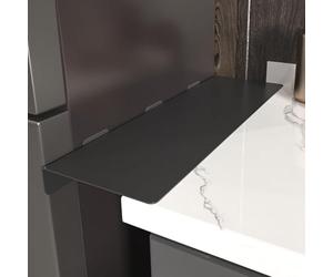 Genérico Deflector De Extensión Lateral para Tablero De Separación De Refrigerador De Cocina, Apto para Estante De Almacenamiento De Encimera, Extensor De Mesa De Hierro Metálico,Negro,L40xW10cm