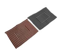 Genérico Delantal Corto de Trabajo para Restaurante con Bolsillos Grandes a Rayas Negro y Café, Delantal de Cintura Unisex Ajustable para Personal de Servicio y Chefs, Resistente a Manchas