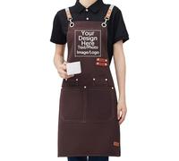 Genérico Delantal de Trabajo Personalizado con Logo/Impresión - Lona Impermeable Anti-manchas para Cocina, Jardinería y Soldadura (Coffee)