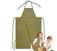 Genérico Delantal Para Cerámica,Delantal Con 3 Bolsillos | Impermeable de Lona con Abertura en Piernas y 3 Bolsillos para Cerámica, Cocina, Arte y Jardinería