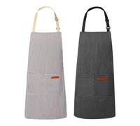 Genérico Delantal Para Cocinar,Unisex Tareas Del Hogar - Delantal Chef 2 Bolsillos Grandes | Para Camareros Técnicas De Uñas Estilistas Repostería Jardinería Lavado De Platos Parrilla BBQ
