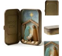 Genérico Delicate Sea Glass Nativity Scene, Handmade Miniature Christmas Nativity Set with Sea Glass Driftwood, Unique Portable Christian Coastal Ornament for Mom, Friends Ocean Lovers