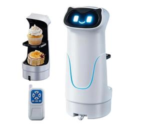 Genérico Delivery Robot - Smart Autonomous Carrier | ABS Shell with Sensor Navigation, Obstacle Avoidance, Tray Storage, App Control System for Restaurant Hotel Office Logistics