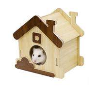 Genérico Den - Hamster House, Natural Hut Cute Decor Results, Pet Accessory, Single Unit Arctic White Wooden Small Habitat Gerbil Bunny Chinchilla Ferret Hedgehog Sugar Glider Play Guard