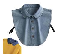Genérico Denim False Collar - The Ultimate Layering Essential for Women, Fake Collar Detachable Dickey Blouse Half Shirts (Light Blue Circle)