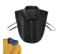 Genérico Denim False Collar - The Ultimate Layering Essential for Women, Fake Collar Detachable Dickey Blouse Half Shirts (Black Circle)