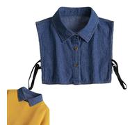 Genérico Denim False Collar - The Ultimate Layering Essential for Women, Fake Collar Detachable Dickey Blouse Half Shirts (Deep Square Tip)