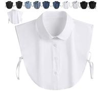 Genérico Denim False Collar - The Ultimate Layering Essential for Women, Stylish Elegant Adjustable Detachable Half Shirt False Collars Top (Square-White)