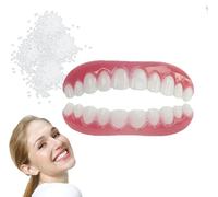 Genérico Dentadura De Silicona Dientes Postizos con Pegamento Dentadura Postiza Premium Protesis Dental Dentaduras Postizas Completas para Hombres Y Mujeres,1pair