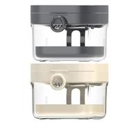 Genérico Denture Bath Case, Denture Holder Box, Retainer Cleaning Container, Built-In Mirror Design, Protective Cover with Soaking Tray, Bathroom Travel Daily Use, 3.62x2.8x3.78