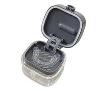 Genérico Denture Soaking Container, Retainer Cleaning Cup, Storage Box with Lid, Built-In Mirror, Leak-Proof Design, Men Women Teens Elderly Travel Night Guard Use, 3.62x2.8x3.78 Inches
