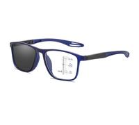 Genérico Deportivas Gafas de Lectura con Anti Blu Ray, Vista Cansada ligeras y cómodas Montura Rectangular Bisagras de resorte(Azul,4.0x)