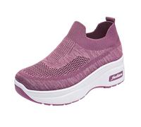 Genérico Deportivas Mujer,Zapatos ortopedicos Mujer,Casuales de Primavera, Fly Woven, Transpirables, Que Aumentan la Estatura, de Malla Gruesa, Fly Woven, de Profunda, (Purple, 41)