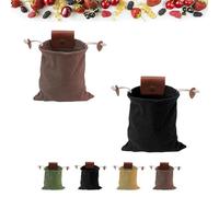 Genérico Derivemids Foraging Bag, Handmade Cowhide Canvas Bag, Storage Folding Bags for Travel Camping Hiking (Match 4)