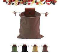 Genérico Derivemids Foraging Bag, Handmade Cowhide Canvas Bag, Storage Folding Bags for Travel Camping Hiking (Brown)