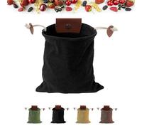 Genérico Derivemids Foraging Bag, Handmade Cowhide Canvas Bag, Storage Folding Bags for Travel Camping Hiking (Black)