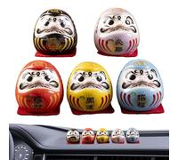 Genérico Derma Japonés Set-5 Estatuas de Mini GLücks Red, Pupi en Formato de Bolsillo | Adornamentación Zen-Auto, Wohnko, Símbolo Cultural Tradicional de Japón, Regalo de meditación para recoger