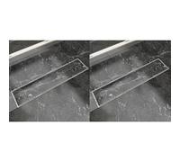 Genérico Desagüe Lineal de Ducha 2 Piezas 530x140 mm Acero Inoxidable,Bricolaje,Fontanería,Piezas y Herramientas para componentes de fontanería,Desagües-275947