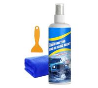 Generico Desempañador de parabrisas, 100 ml, eliminación rápida de la nieve, spray descongelante para coche con raspador y toalla | Para vehículos camión SUV durante el invierno con hielo en los