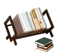 Genérico Desk Bookshelf - Tabletop Hutch Dorm | Tilting Desktop Organizer Bookcase, Desktop Book Holder Organizer, Tilting Bookcase For Books, Small Display Tabletop Book Rack For Books