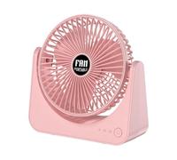 Genérico Desk Fan - 21x19.5x6cm Adjustable Portable 3-Speed Fan | 3000mAh USB Rechargeable Quiet Personal Fans | Desktop Cooling Fans For School Travel Camping