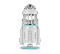 Genérico Desk Fan, Adjustable Tabletop Air Circulator, 6,3 × 5,8 × 12,8 pulgadas, Quiet 5000 RPM Cooling with LED Light, Rocket-Shaped Rotating Design, Ideal para Home, Offices, Hot Summer Days