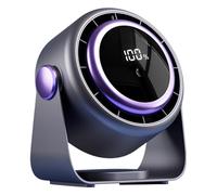 Genérico Desk Fan, Air Circulator, PP USB recargable Touch Screen Quiet Cooling Fan with Digital Display for Outdoor, Desk, Gym, Camping, Tienda, School, Travel, and Garden, 18 x 11 x 20 cm