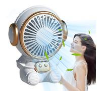 Genérico Desk Fan, Cute Astronaut Cooling Equipment, Adorable Rechargeable Quiet Fans, Personal Portable Coolings Fan for Travel, Beach, Tent, School, Gym, 3.74x2.91x4.53 inches